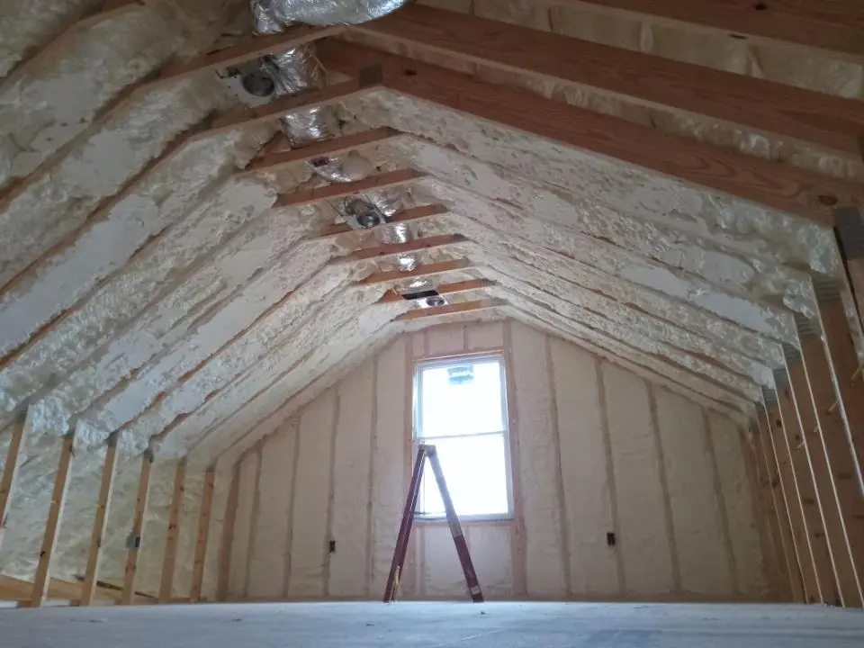 Spray foam roofing application for Crawl Space Insulation project in Siler City